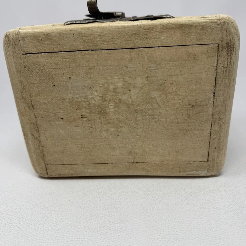 Vintage Wood Cigar Box Locking Hasp NORMA Hinges Distressed No Key 8in